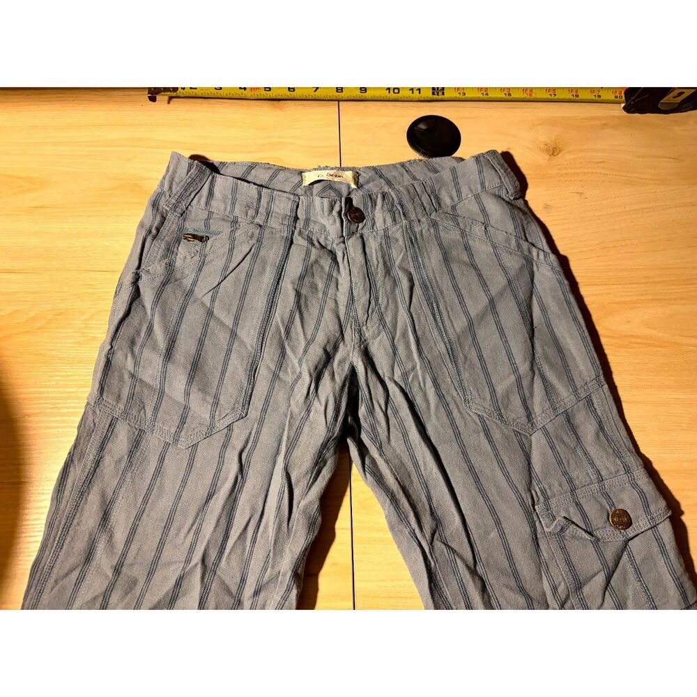 long grey striped shorts